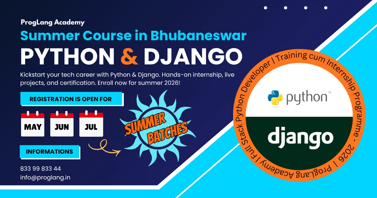 Learn Python Django this summer with real projects and expert mentors. Boost your skills and career with our internship program!