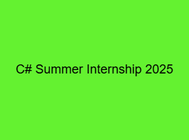 C# summer internship 